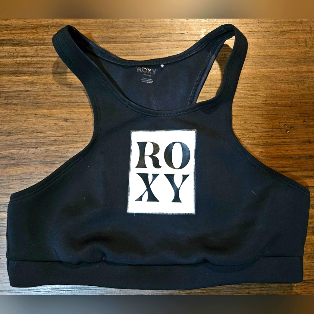 Roxy Black High-Neck Swim Top